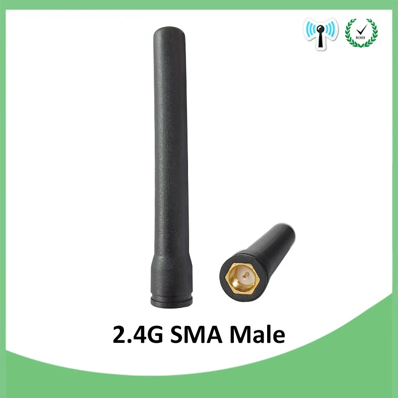 2pcs 2.4g antenna 2~3dbi sma male wlan wifi 2.4ghz antene pbx iot module router tp link signal receiver antena high gain