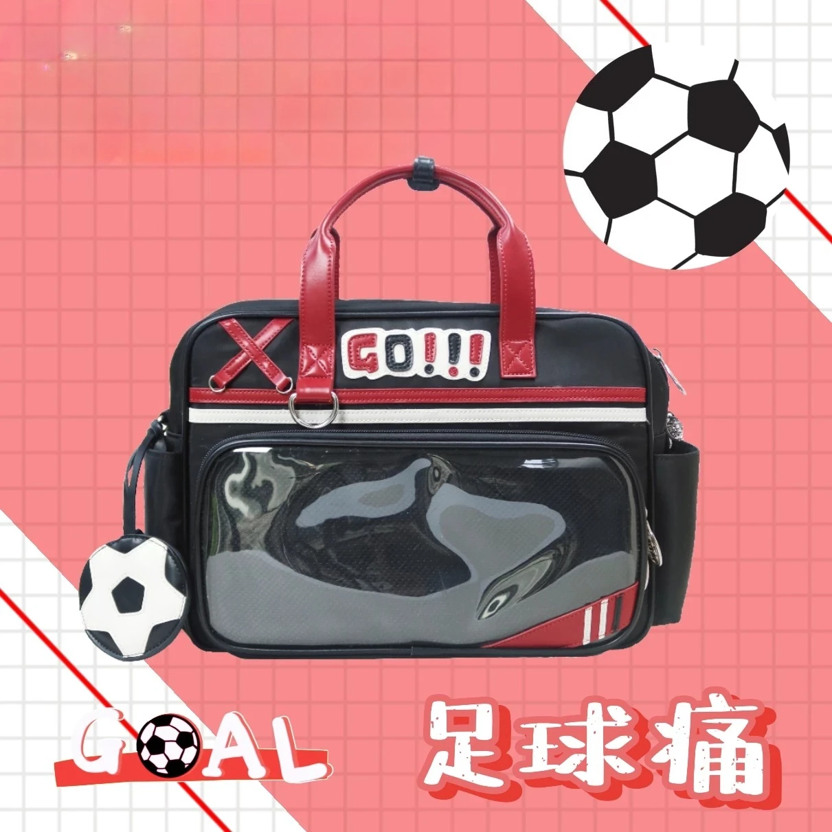 

Japanese Original Design Football Lta Bag Women's Large Food Intake Bar Millet Students Animation Daily Shoulder Messenger Bag
