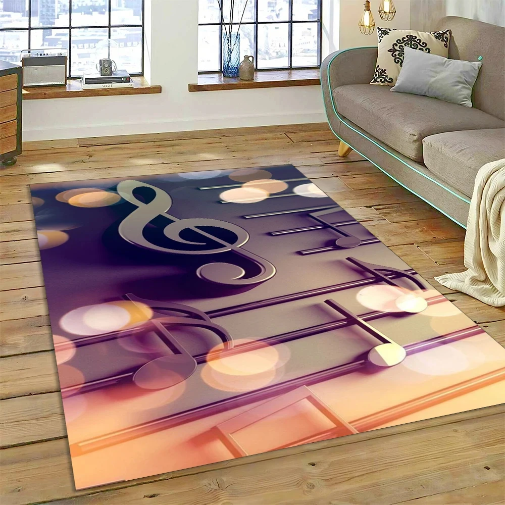 3D Creative Musical Note Piano Art Carpet Rug for Home Living Room Bedroom Sofa Doormat Decor,Child Area Rug Non-slip Floor Mat