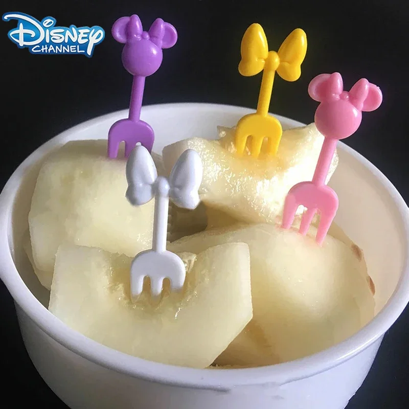 Disney Mickey Mouse Fruit Fork Suit Cute Dessert Fork Cartoon Funny Fruit Labels Candy Colors Fruit Sign Party Decorate Gift