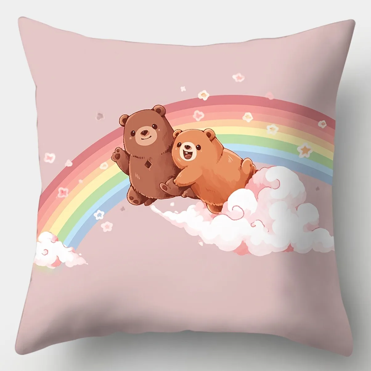 New Cute Bear Polyester Pillowcase Home Decoration Pillowcase Living Room Sofa Decoration Zipper Cushion Cover image 5