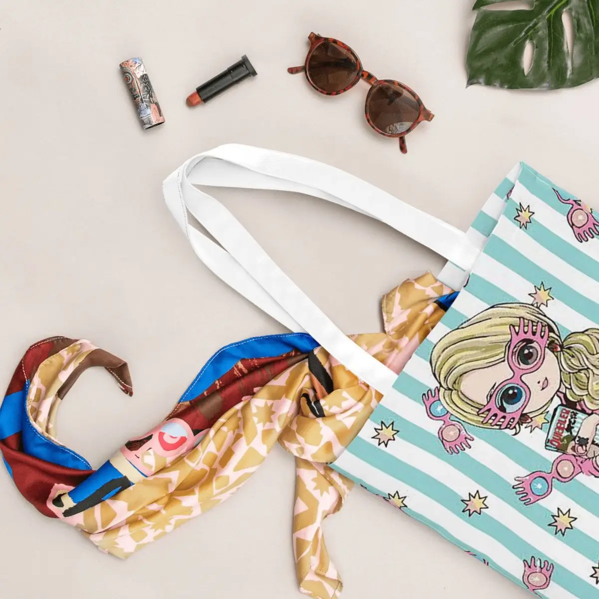 Luna L-Lovegoods Occhiali Borse per la spesa Tela La borsa tote pieghevole per ragazze Borsa a tracolla da viaggio