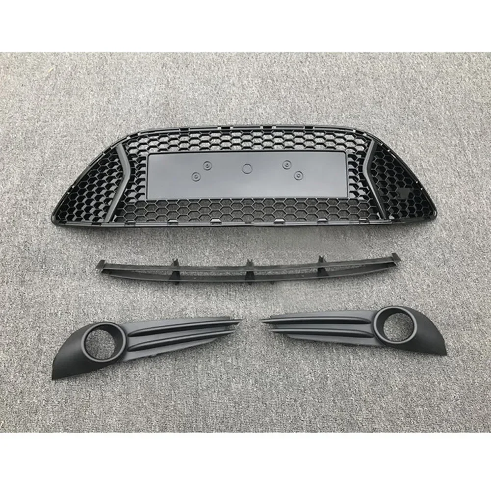 Car Front Bumper Grill Upper Lower Grille Fog Light Frame Fit For Ford Focus ST 2012 2013 2014 MK3