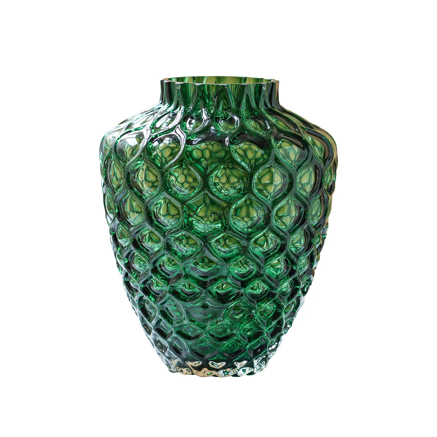 Handmade dark green glass ornament, living room vase ornament, high-end home soft decoration