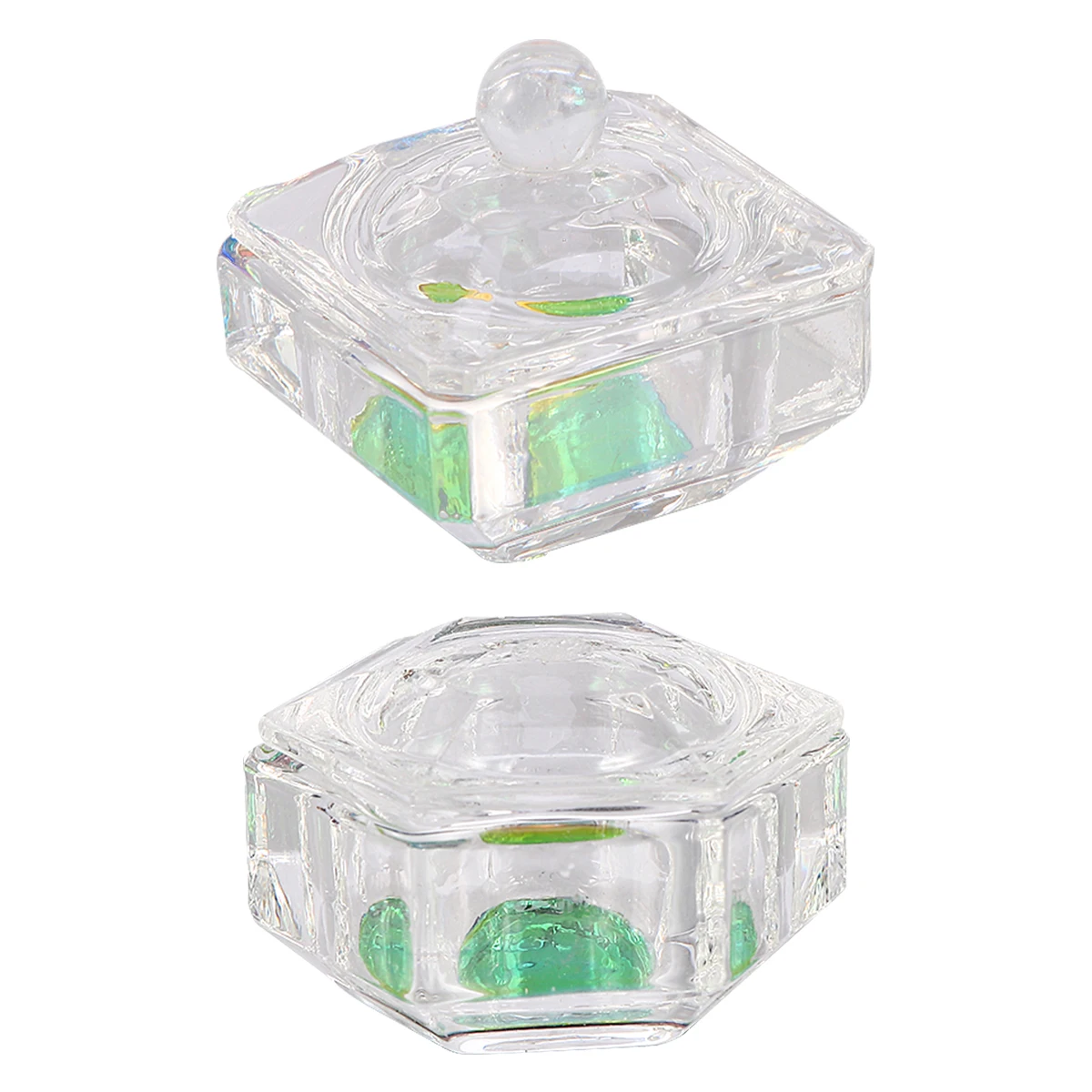 2 قطعة حاوية سائلة أكريليك صغيرة كوب كريستال زجاجي شفاف لمسمار الفن خلط مسحوق السوائل مانيكير صالون الاستخدام المنزلي