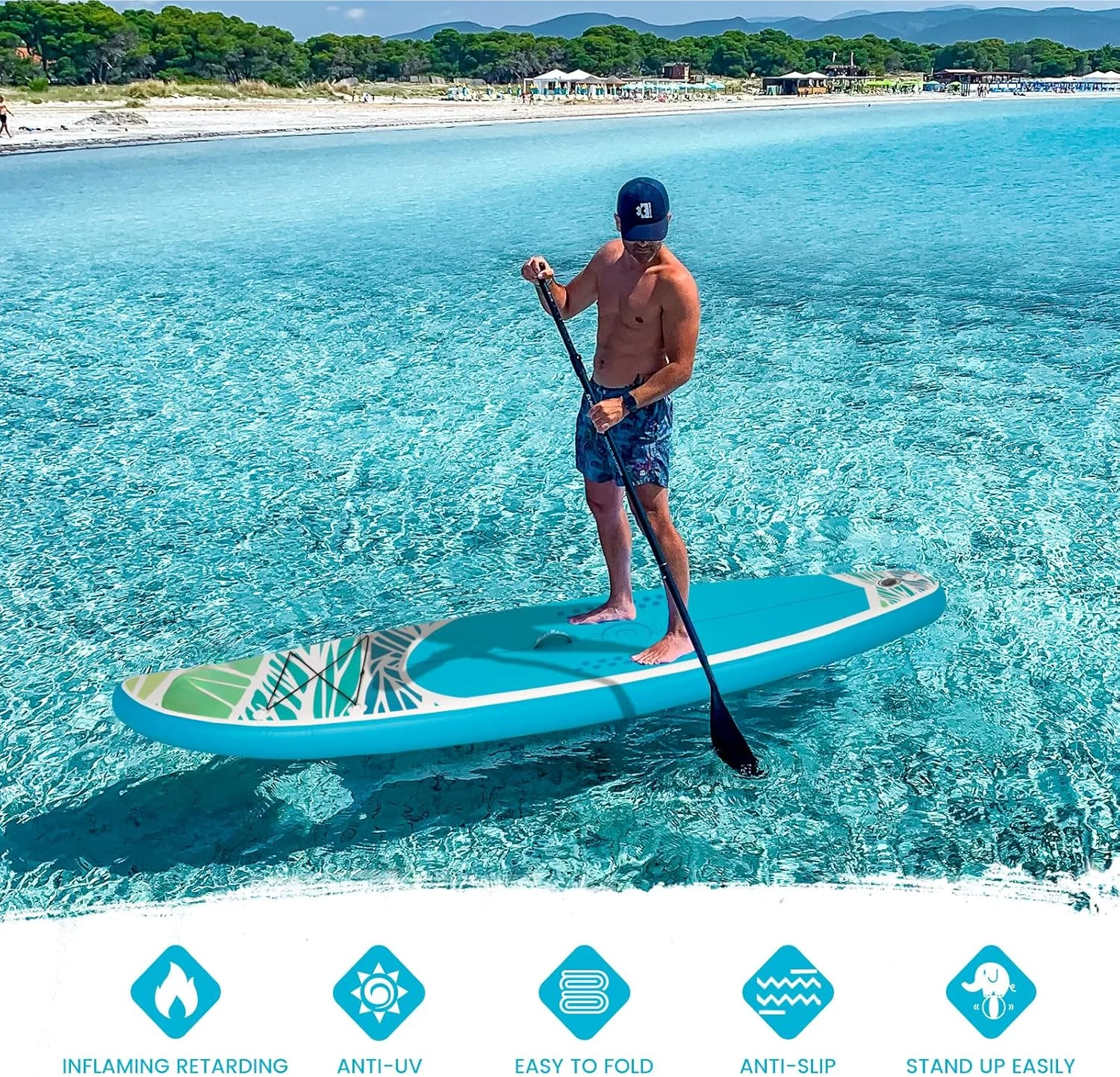 Il Paddleboard gonfiabile Stand-Up Paddleboard adulto SUP viene fornito con due accessori in diverse configurazioni