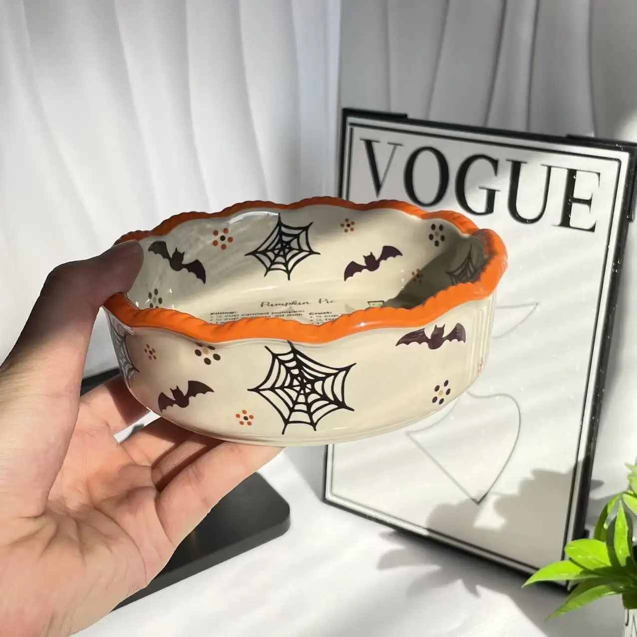 High-value New Ceramic Bowl Polka Dot Ins Wind Salad Fruit Bowl Breakfast Oat Bowl Creative Household Model