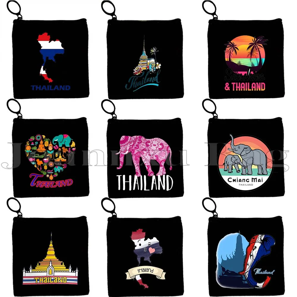 

Phuket Bangkok Thailand Flag Map Pattaya Buddha Thailand Gift Coconut Elephant Beach Island Coin Purse Key Case Bag Wallet Pouch