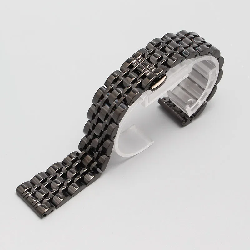 Ремешок для часов из нержавеющей стали, браслеты, полированная пряжка из розового золота, 14 мм, 16 мм, 18 мм, 20 мм, 22 мм, 24 мм, ремешки для часов с прямым концом