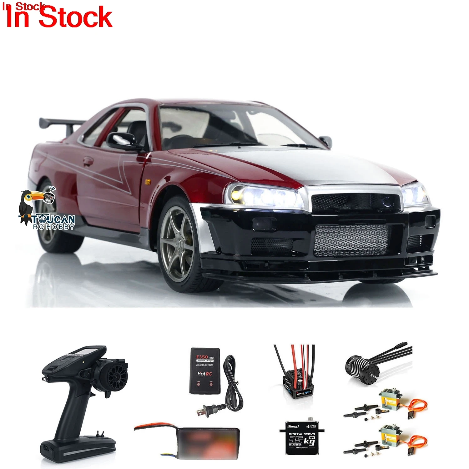 In Stock CAPO R34 1/8 RC 4x4 High Speed Racing Car RTR 4WD Remote Control Drifting Cars  2-Speed Transmission RC Toy Model