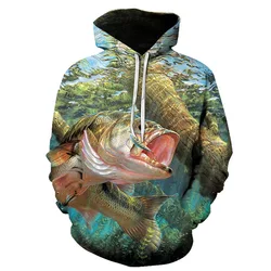 Fashion Fishing 3D Print Hoodie Men Women Streetwear Hip Hop Hoodies Oversized Pullover Hooded Sweatshirts Kids Tops Clothing