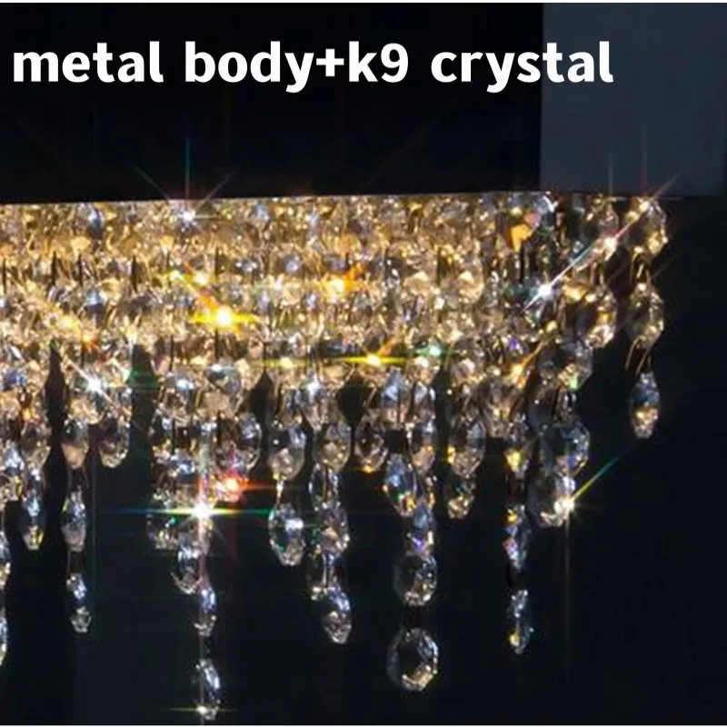 

Italian Linear Crystal Pendant Lights For Kitchen Dining Room Luxury Crystal Chandelier Kitchen Island Dining Table Luminaire