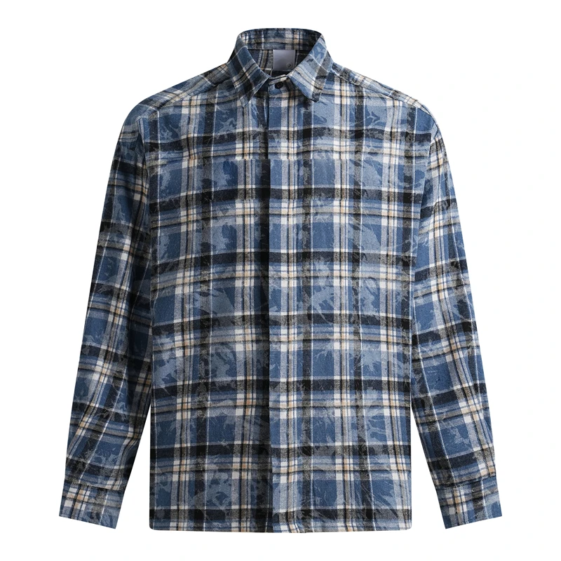 

Una Reta Casual Men's Shirt Spring Autumn Tops Streetwear Quality Hip Hop Plaid Shirts Long Sleeve Couple Shirts