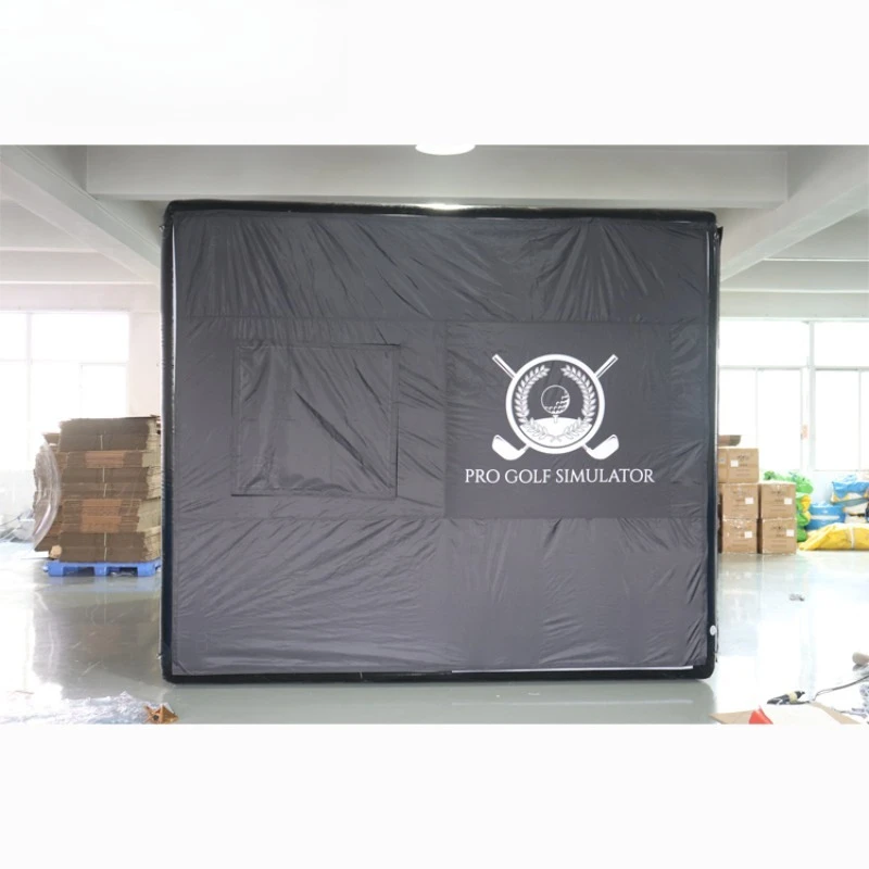 Golf Practice Cage Tent Inflatable Golf Simulator Enclosure Withe Screens