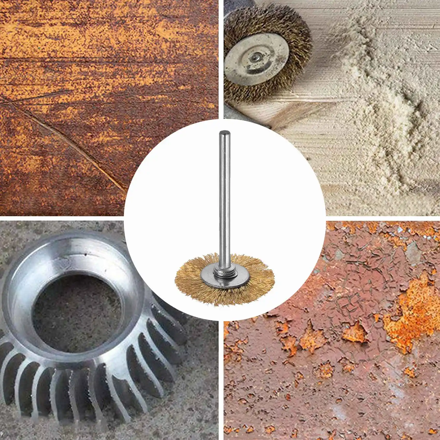 

B45C 44 Pieces Mini Wire Brush Wheel Cup Brass Steel Wire Brush Set 1/8Inch (3Mm) Shank For Power Dremel Rotary Tools Polishing