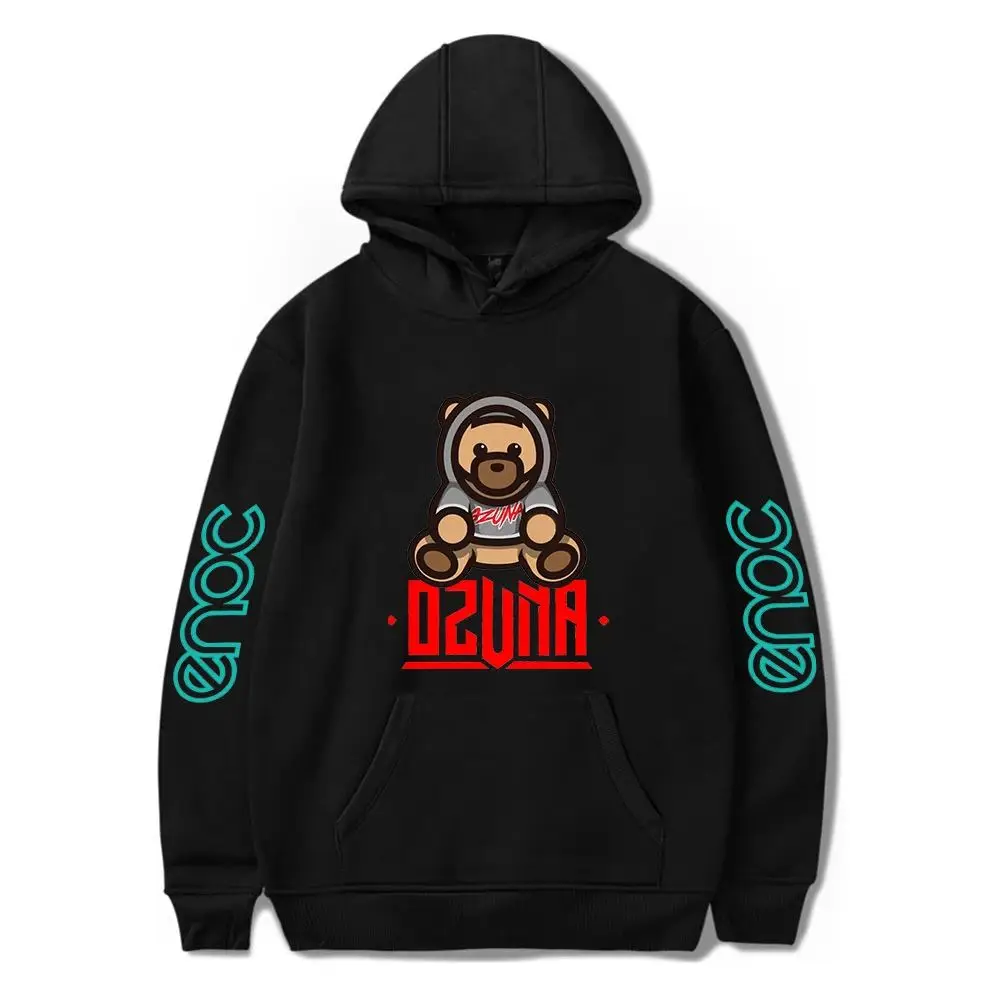 New OZUNA ENOC Hoodies Men  Fashion Casual Sweatshirt Cartoon Funny Bear Print Pullovers Autumn Winter Plush Fleece Hoodies