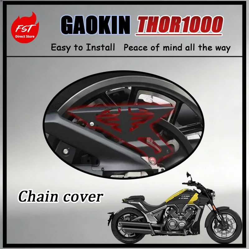 

FOR GAOKIN THOR1000 Motorcycle Chain Protector Stainless Steel Reinforced Design Sprocket Cover for Enhanced Durability