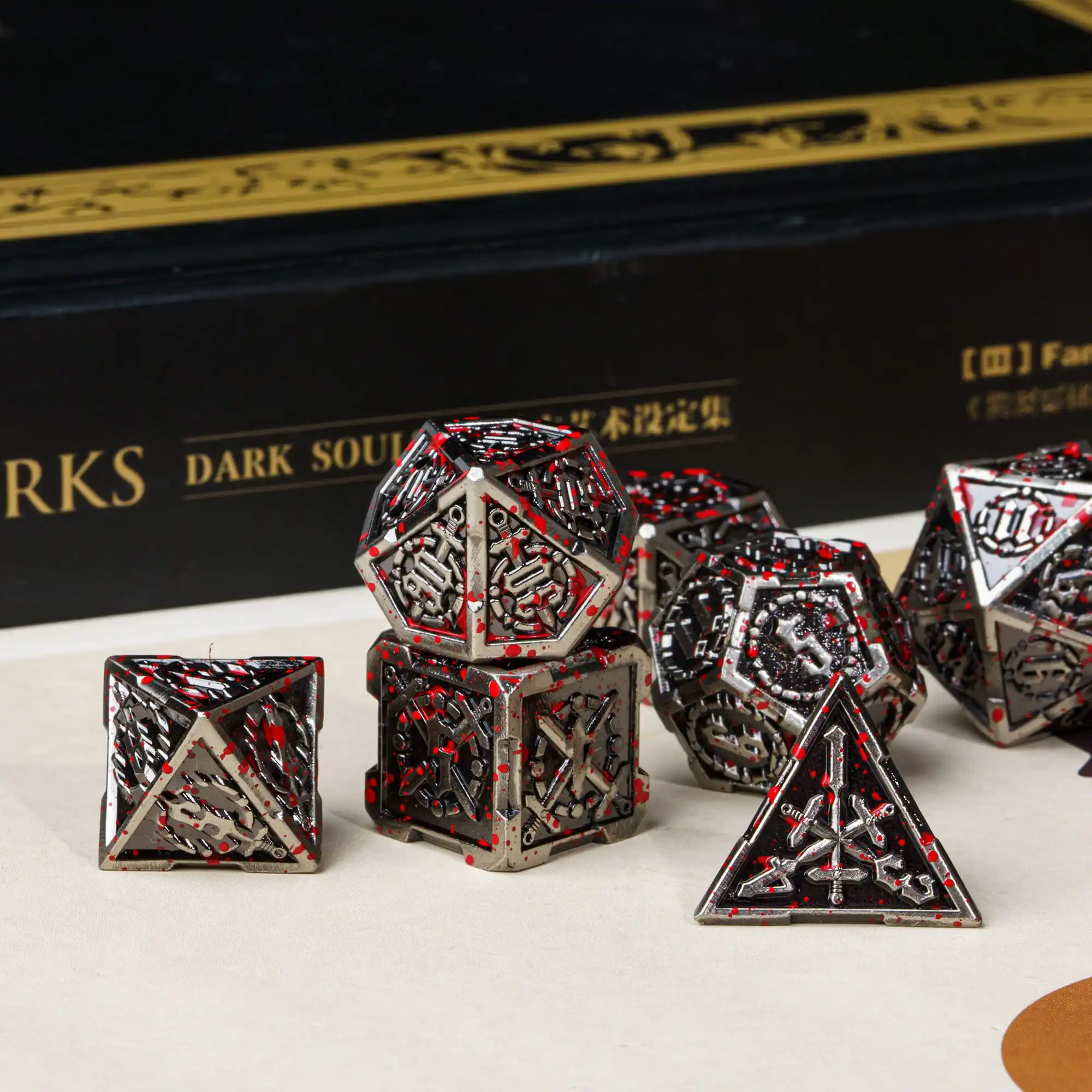 Solid Metal Sword Dices Dungeons and Dragons D4-D20 Polyhedral Dice Set for D&D Role Playing Game Pathfinder Board Games MTG