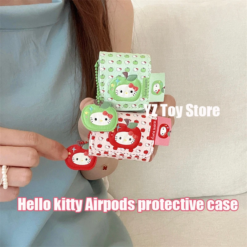 Hello Kitty Airpods Case Kawaii Sanrio Cute Girls Apple Pendant Kitty Anime Earphone Case Cartoon Versatile Accessories Gifts