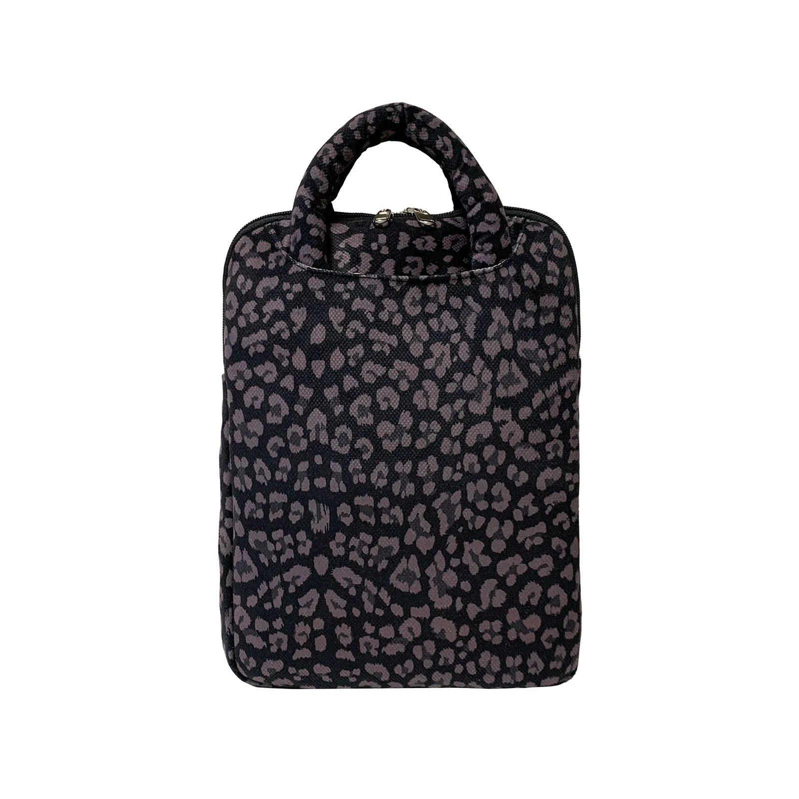 Leopard Print Fluffy Padded Bag Shockproof Tablet Storage Shoulder Bag Wear Resist Laptop Inner Bag Computer Storage Bag