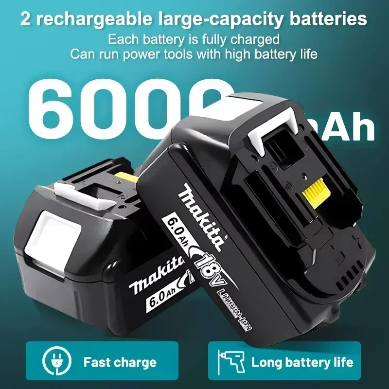 High-Capacity batería recargable 18650  6Ah/5Ah/3Ah for Makita 18V Battery BL1830B BL1850B BL1850 BL1840 BL1860 BL1815 Batteries