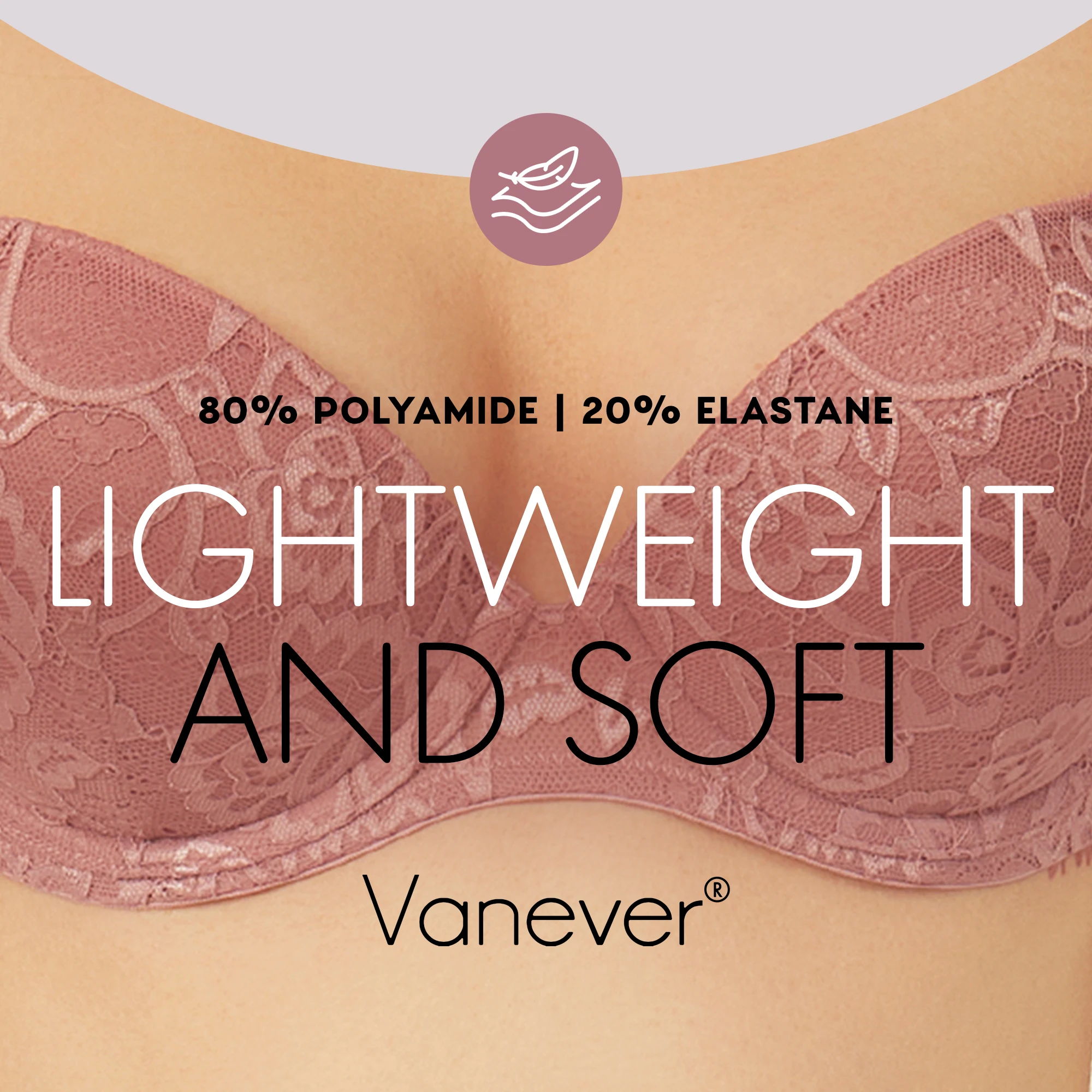 Vanever 1Pcs Women Allover-Lace Padded Wired Bra, Comfy & Breathable Ladies Push Up Bralettes, Underwear & Lingeries for Woman