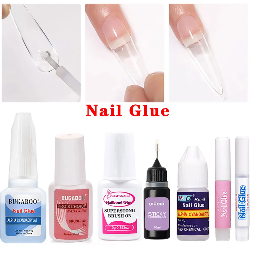 

1/5/10Pcs Super Strong Fast Dry Nail Bond Glue for Acrylic Nails Professional Nail Glue for Press on Nails Tools (2g/3g/7g/10g)