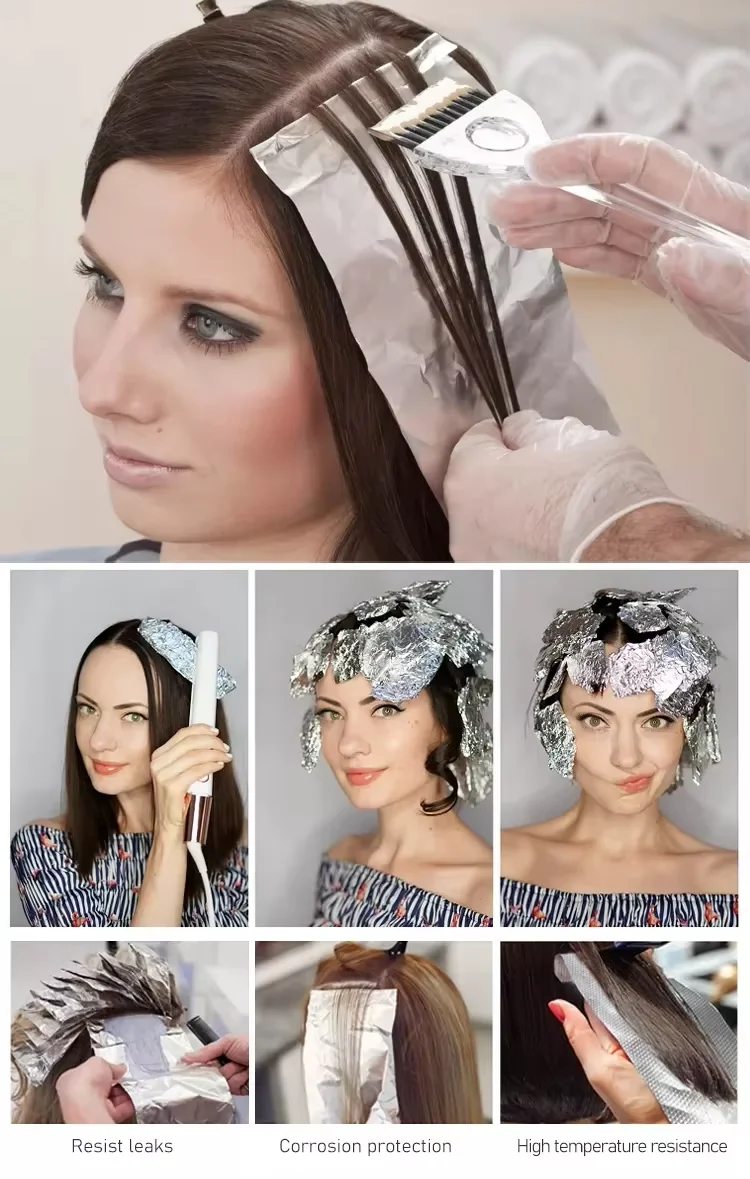 50/100m Premium Salon Haarfarbfolie Antihaft-Aluminiumplatten für Haarsträhnchen Dauerwelle Styling-Werkzeuge – Detail 5