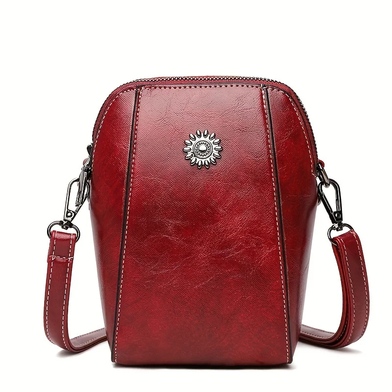 Neue modische Handytasche aus weichem Leder für Damen, Mini-Tasche, modischer vertikaler Stil, kleine Tasche zum Ziehen von Mobiltelefonen – Detail 4