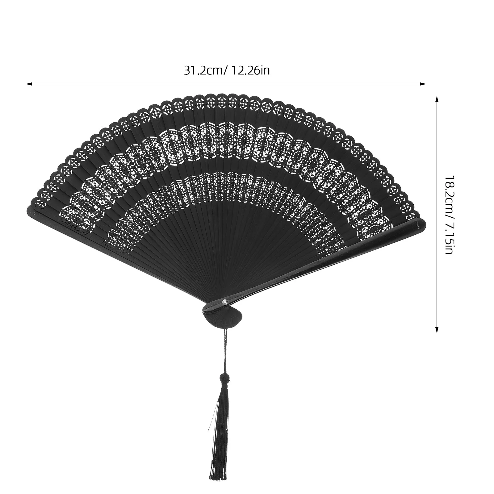 Elegant Chinese Folding Fan Handheld Bamboo Hollow Carved Lightweight for Hanfu Costumes Dance Performances Bridal Accessories