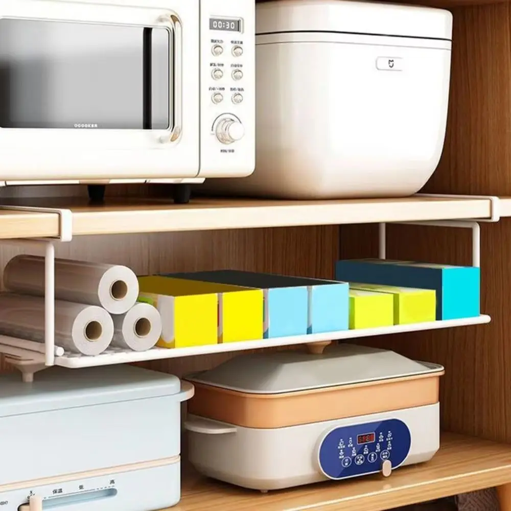 

Hanging Under Cabinet Organizer Steel Space-Saving Storage Rack Strong Weight-Bearing Large Capacity Under Shelf Basket Shoes