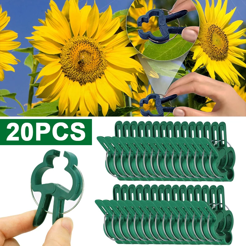 20Pcs Plant Fixed Clips Reusable Garden Greenhouse Bracket for Fixed Plants Vine Flower Seedling Tomatoes Garden Supplies