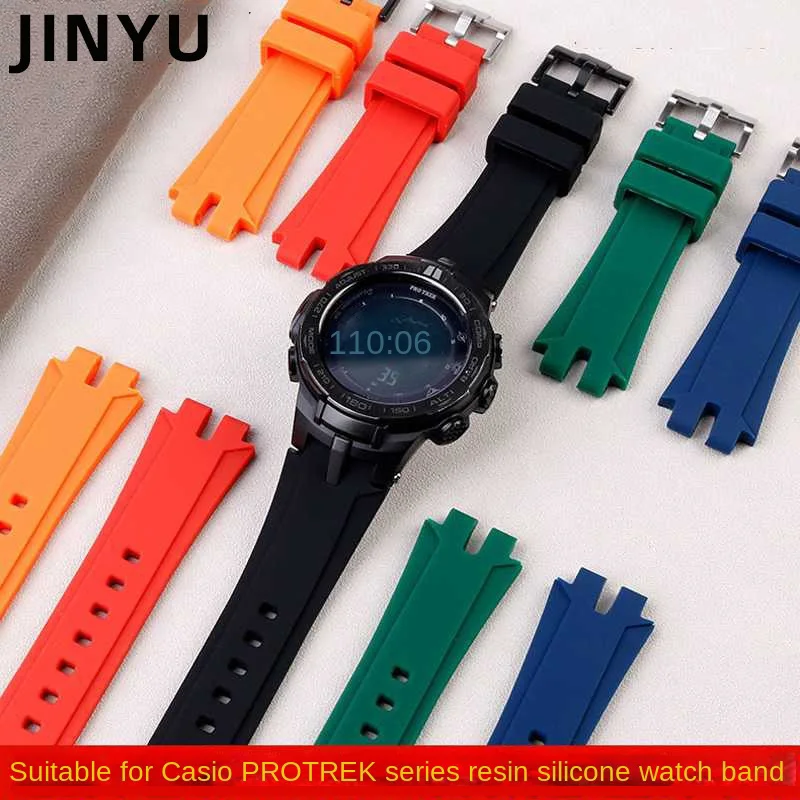 Waterproof Rubber silicone strap for Casio PRG-300 330 PRW-6000 PRW-6100 PRW-3000 PRW-3100 Series Men's watch accessories