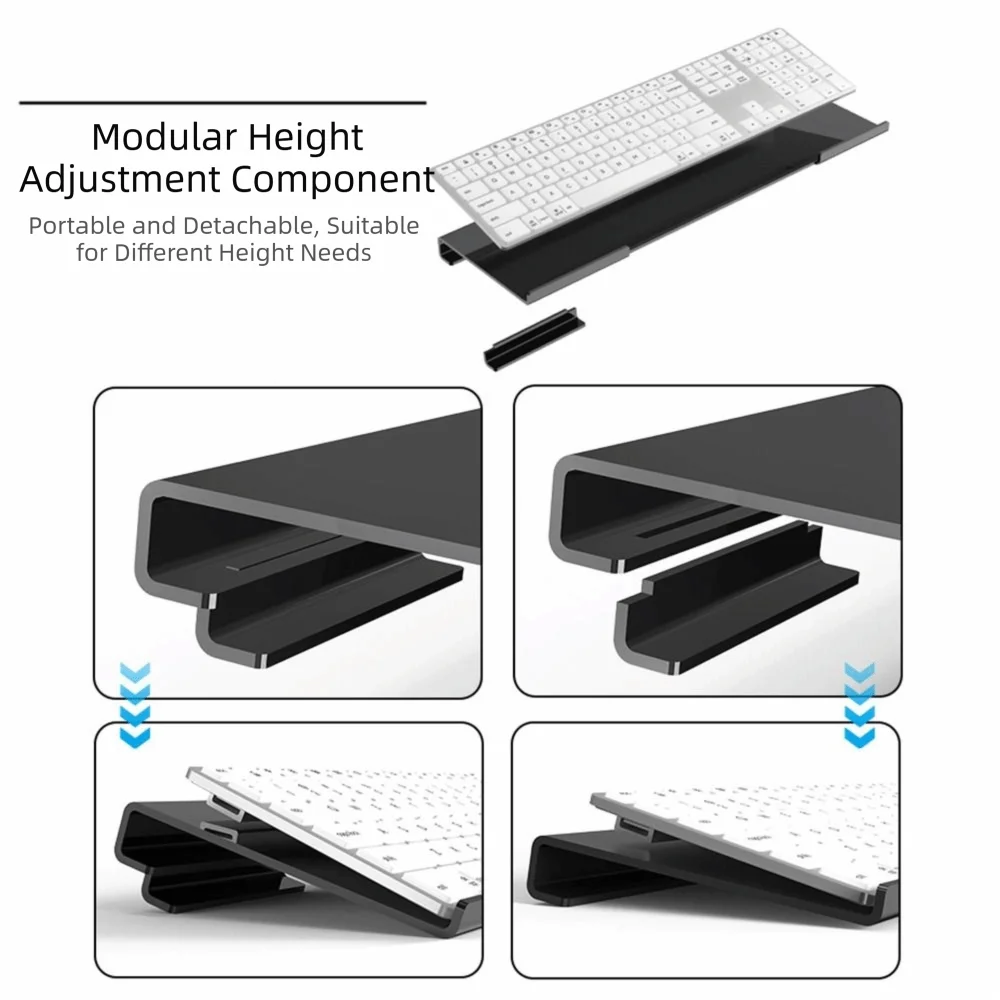 Clear Acrylic Acrylic Keyboard Stand Portable Removable Desktop Keyboard Tray Ergonomic Lightweight Tilted Keyboard Stand