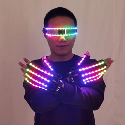 New Design LED Light Emitting Costumes LED Luminous Glasses Gloves Stage Props LED luminous Costumes