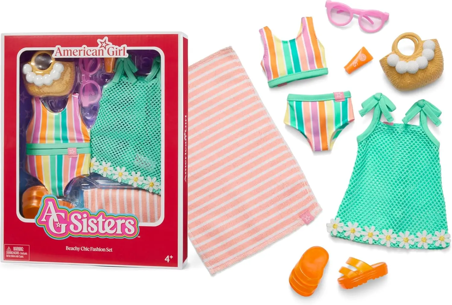 

Модный пляжный комплект для кукол 14,5 дюймов, 8 предметов, для детей от 4 лет, включает купальник и аксессуары