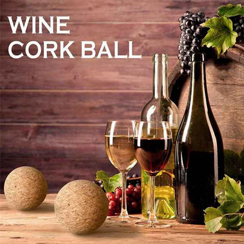 

A74U 10Pcs Wooden Cork Ball Wine Stopper, Cork Ball Stopper For Wine Decanter Carafe Bottle Replacement 2.4 Inch/ 6.1 Cm