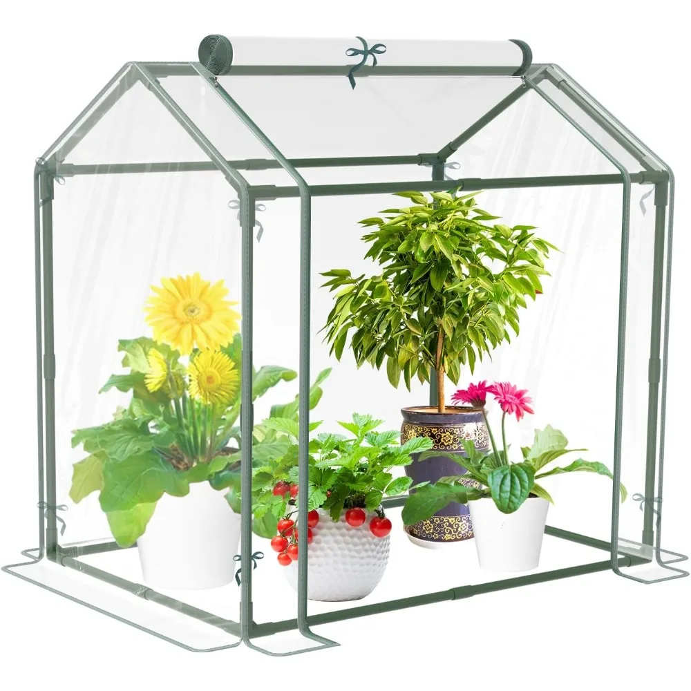 

Mini Greenhouse for Indoor Outdoor Plants, Durable Green House with Roll-up Zipper Door，Grow Plant House Tent with Transparent P