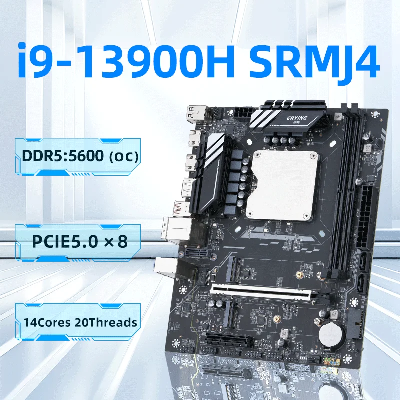 ERYING DIY Gaming PC Motherboard Set with Onboard Core CPU Interposer Kit i9 13900H i9-13900H 14C20T DDR5 RAM Desktops Computers