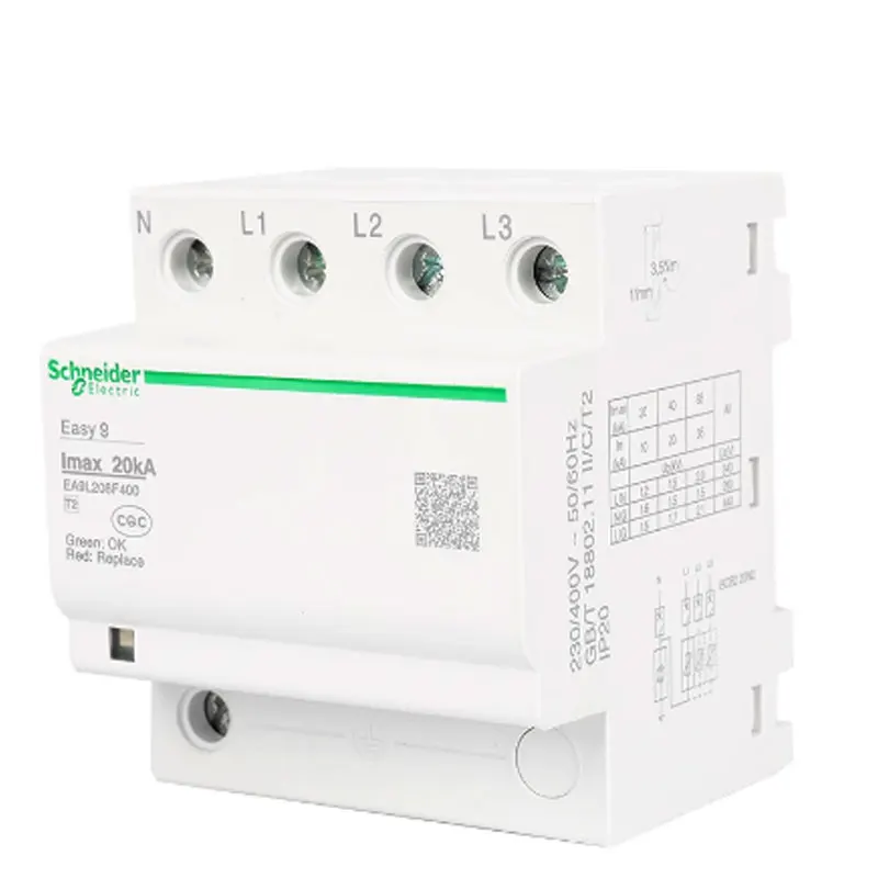Schneider Electric Wango EA9L 1P+N/3P+N 20kA/40kA/65kA Fixed Type 2 Surge Protective Device (SPD)