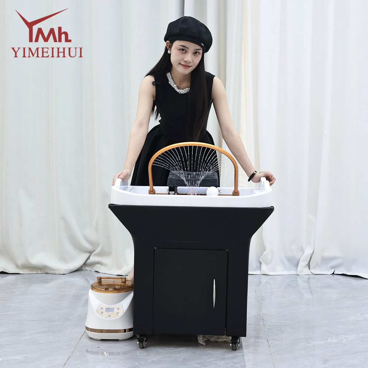 Portable headspa beauty salon shampoo bowl head spa basin sink home base salon hair washing basin with water tank