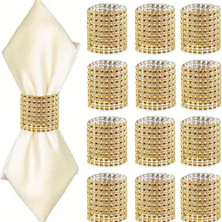 12pcs golden PP material Napkin Ring, Napkin Holder For Table Decoration, Dinner Napkin Buckle For Holiday & Anniversary, Christ