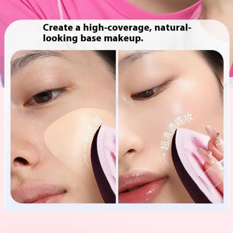 2개/세트 파우더 퍼프 보관함 포함 부드러운 삼각형 에어 쿠션 스펀지 메이크업 퍼프 컴팩트 퍼프 스펀지 뷰티 메이크업 도구 세트