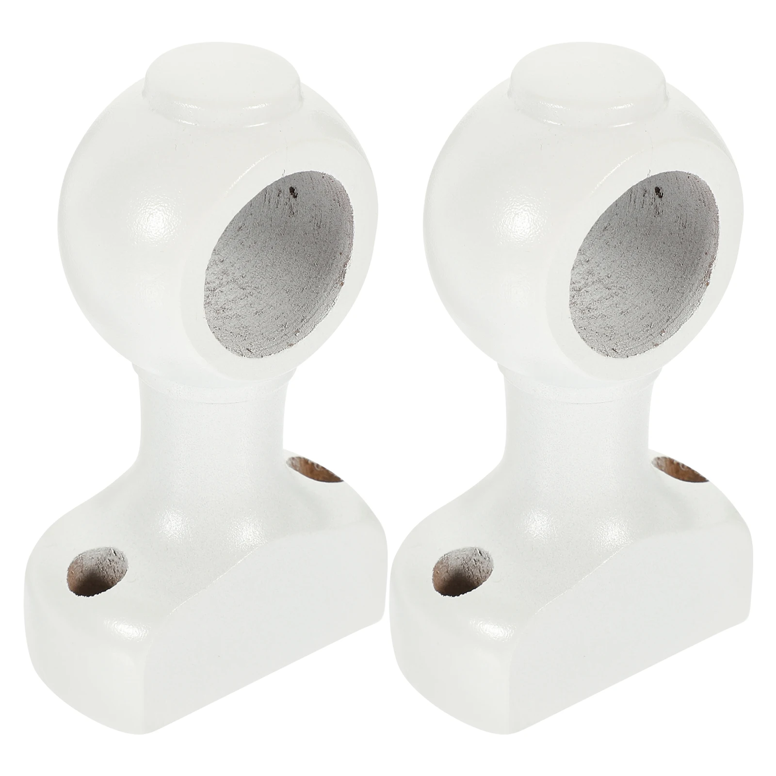 2Pcs Wood Curtain Rod Brackets Sturdy Wall Mounted Holders for Curtain Pole Rail Valance Support Bracket Fixtures