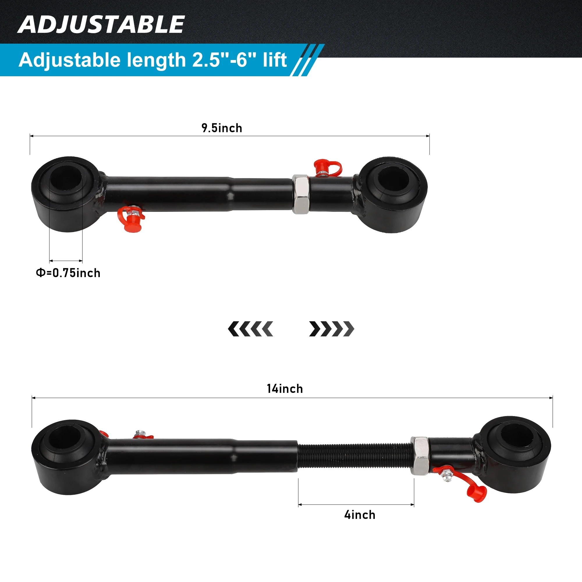 Front Swaybar Quicker Disconnect System Simple Install Adjustable Front Sway Bar Disconnects for Wrangler TJ JKS 1997 To 2006