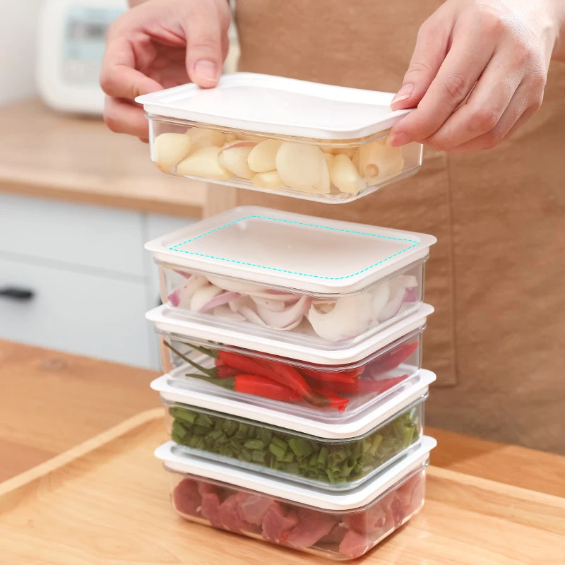 Refrigerator Storage Box, Household Kitchen Organizing Box, Scallion And Ginger Preservation Box, Food Grade Frozen Storage Box