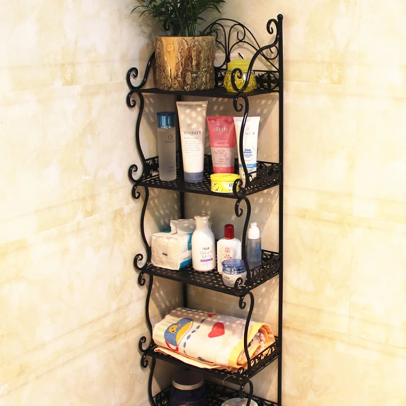 Bathroom rack Floor-to-ceiling toilet Toilet Wrought iron multi-layer shelf Bedroom Kitchen Balcony Storage rack