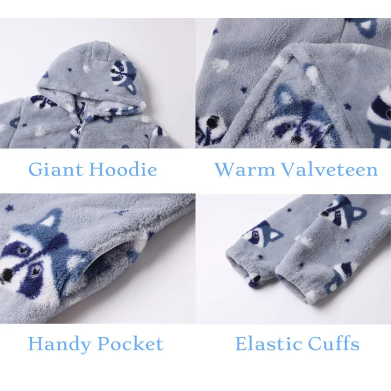 2025 جديد المتضخم شو القطيفة بطانية دافئة لفصل الشتاء دافئ هوديي للبالغين والأطفال الصغار هدايا عيد الميلاد الهالوين ★ ★ ★ ★