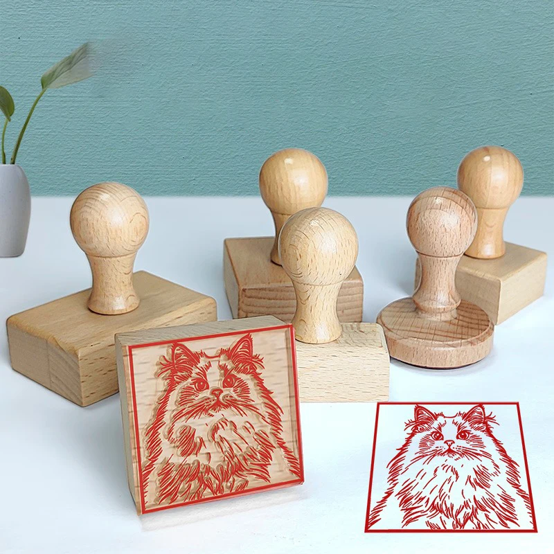 شعار مخصص خشبي المطاط ختم شخصية اسم ختم شعار الأعمال التخصيص للحرف المكتبية DIY | تصميم مجاني #5