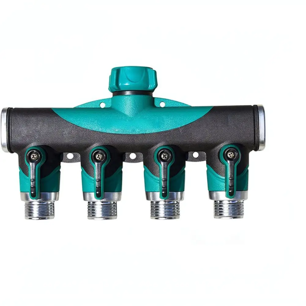 Water Splitter 4 Way Hose Adapter Durable Plastic Tap Connector For Garden Irrigation Outdoor Lawn Watering Tool